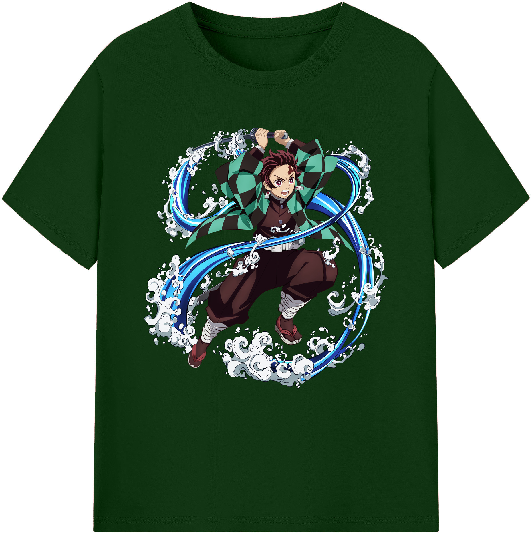 （画像用） 鬼滅の刃 竈門 炭治郎／かまど たんじろう Kamado Tanjirou 綿100％半袖Tシャツ（フロントプリント）